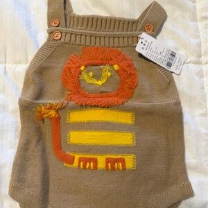 Lion Design Kids Bodysuit - Tan and Yellow